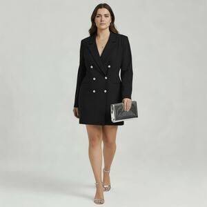 Good American Ponte Embellished Executive Blazer Minidress – Black Size 2XL NEW
